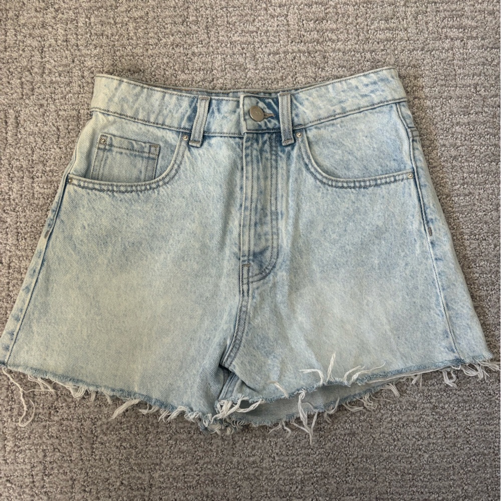 Zara High Waisted Light Blue Jean Shorts